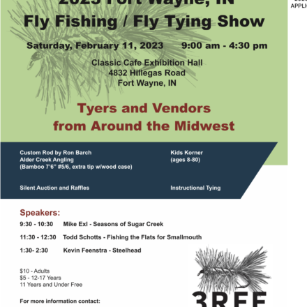 Three Rivers Fly fishing show on February 11