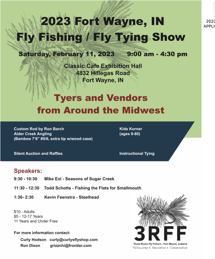 Three Rivers Fly fishing show on February 11